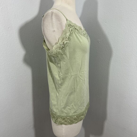 Van Heusen Tank Top Womens Large Green Lace Feminine Fairy 90s Y2K - Picture 4 of 6